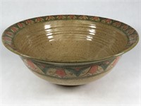 Large Decorated Stoneware Bowl