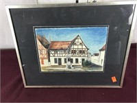 Artwork/drawing Old House Signed