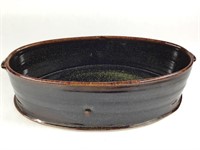 Lg Slab Formed Oval Ceramic Container