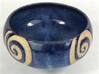 Stoneware Bowl w/Blue Glaze