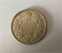 Pièce de 25 Cents Canada 1902 en argent