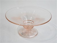 Pink Depression Glass Pedestal Candy Dish