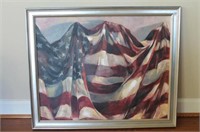Oil on board 2008 by Anna Moore United States Flag