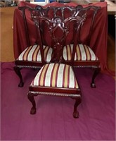(3) Wooden Chairs, upholstered seats