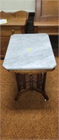 Wood Entry table w/Marble Top