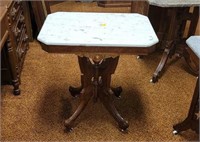 Wooden Entry Table w/Marble Top
