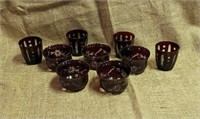 Ruby Bohemian crystal bowls