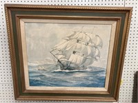 Ocean Sailing Ship Paintings signed Mitchell (set