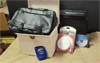 Home office - paper shredder, bag, smoke alarm,