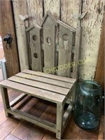 Small decorative wooden bench for plants etc