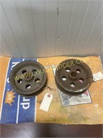 pair of iron wheels