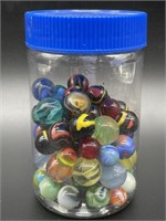 Plastic Jar of Marbles  5”