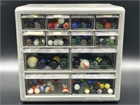 Plastic Organizer of Marbles 10” x 6.5” x 9.5”