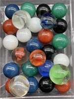 Plastic Container of Marbles 3.5” x 2.5” x 1”