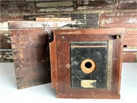 Antique Camera in Wood Box - Box Measures 13.5" x