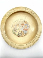 Primitive Crock Baby Plate 7.5”