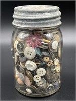 Jar of Vintage Buttons 5”