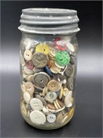 Jar of Vintage Buttons 6”