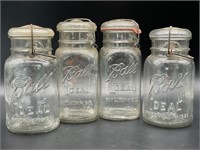 (4) Antique Ball Ideal Jars with Lids