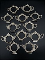(12) Vintage Teapot Shaped Napkin Rings