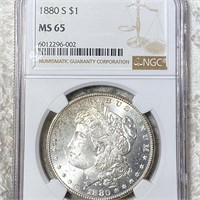 1880-S Morgan Silver Dollar NGC - MS65