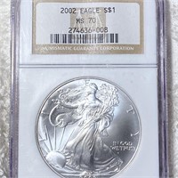 2002 Silver Eagle NGC - MS70