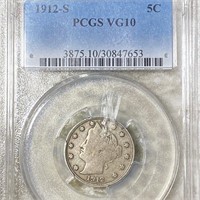 1912-S Liberty Victory Nickel PCGS - VG10