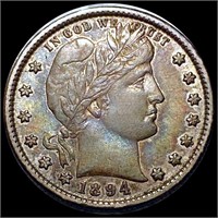 1894-S Barber Silver Quarter NEARLY UNCIRCULATED