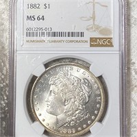 1882 Morgan Silver Dollar NGC - MS64