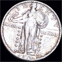 1918-S Standing Quarter LIGHTLY CIRCULATED