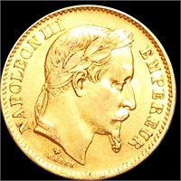 1868 French Gold 20 Francs CLOSELY UNC