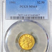 1901 $2.50 Gold Quarter Eagle PCGS - MS64
