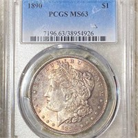 1890 Morgan Silver Dollar PCGS - MS63