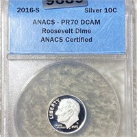 2016-S Roosevelt Silver Dime ANACS - PR 70 DCAM