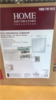 24 inch medicine cabinet white finish tri-view
