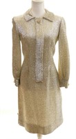 Vintage Carlye Long Sleeve Sparkling Silver Dress
