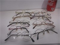 10 Montures de lunette, pas des verres de vue