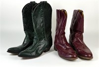Code West & Justin Leather Cowboy Boots