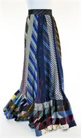 Vintage Artisan Made Silk Necktie Maxi Skirt (S)