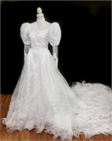 Amazing Vintage Beaded Lace Wedding Gown