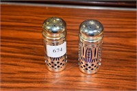 Silver Plate Cobalt Blue S&P Shakers