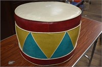 Leather Drum Ottoman