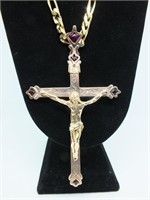 MAGNIFICIENT 14K GOLD CRUCIFIX - HANDSCULPTED