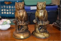 2 Brass Owl Bookends