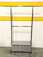 Rolling closet storage rack