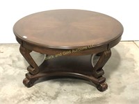 42 inch round dark rustic cocktail table