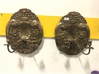 Cool pair of solid brass double wall sconces