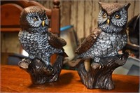 2 Ceramic Owls
