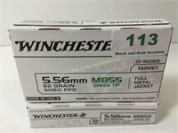Winchester 5.56, 62 grain, M855, 2-20rnd