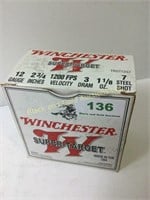 Winchester 12 gauge 2 3/4" steel shot 7, 25 shells